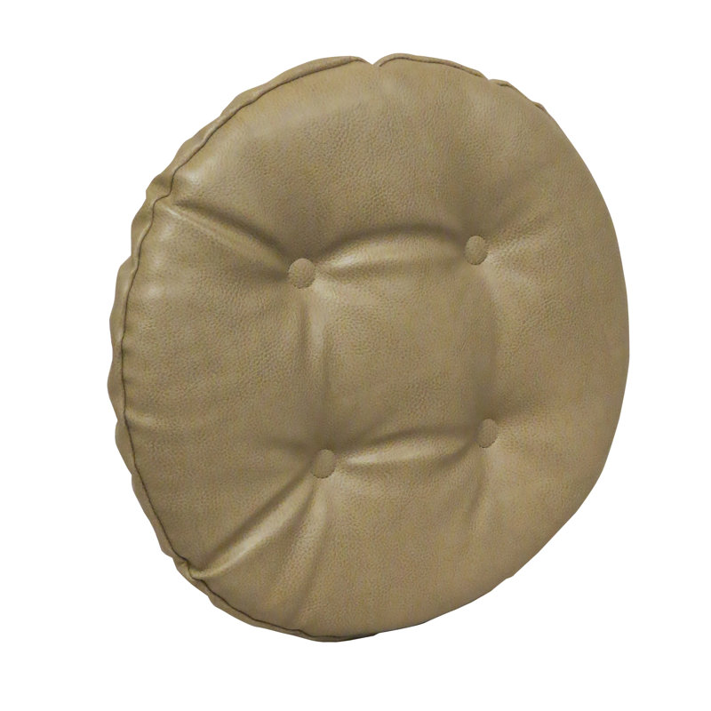 Coussin de tabouret de bar antidérapant rond en similicuir, 14 pouces, Taupe