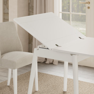 Table de salle à manger extensible en bois massif Abhinav de 23,6 à 47,2 pouces pour 2 à 6 personnes