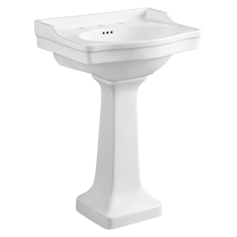 Kingston Brass Imperial Ceramic Pedestal Sink, 35.06" H x 19.31" W x 24" L