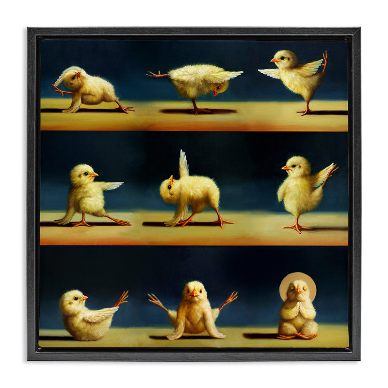 Yoga Chicks Stretching Meditation, Cadre flottant noir de jais, H 25 po x l 25 po