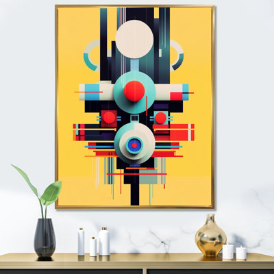 Minimal Retro géométrie sur jaune - impression sur toile géométrique moderne
