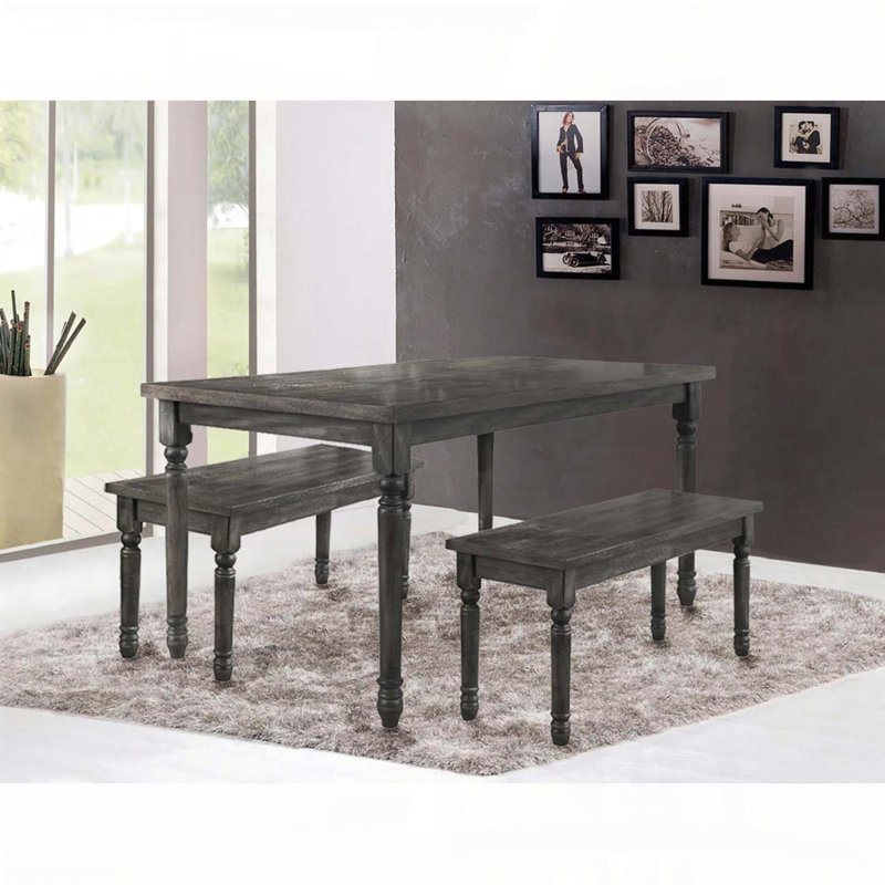 59'' Weathered Grey Rectangular Dining Table