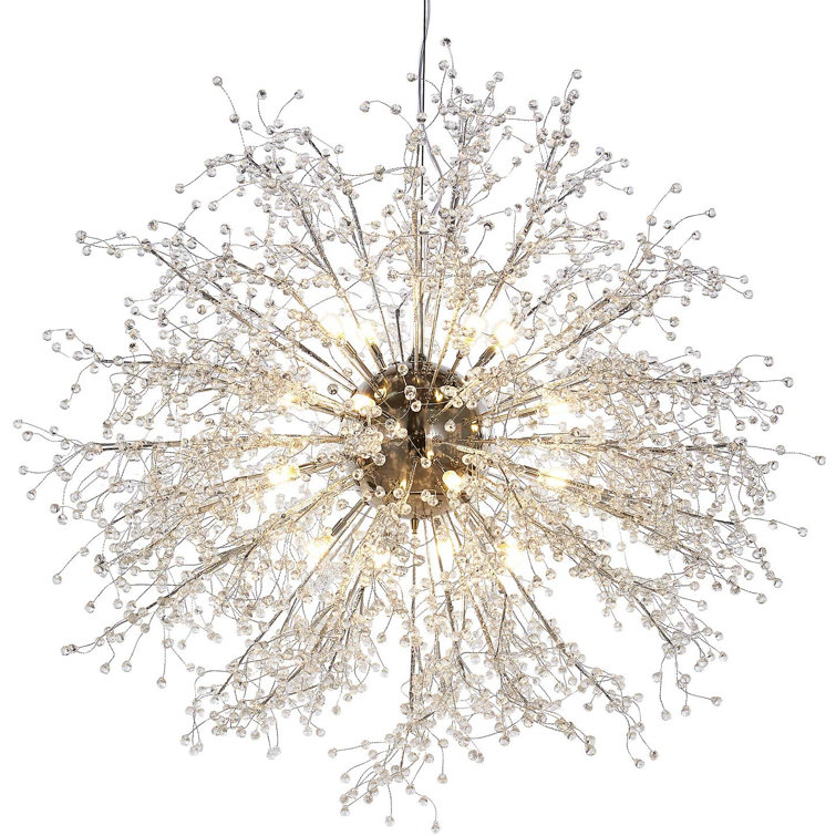 Idella 16 - Light Crystal Sputnik Sphere LED Chandelier with 16 Bulbs Included