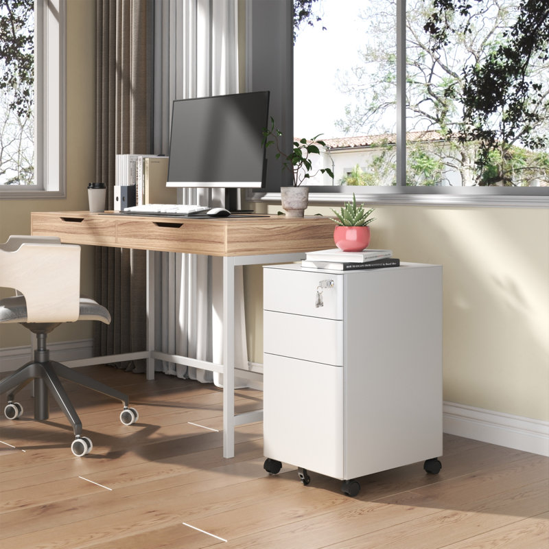 Classeur mobile compact - Sécurité verrouillable - Tout en acier - Pour le bureau / la maison