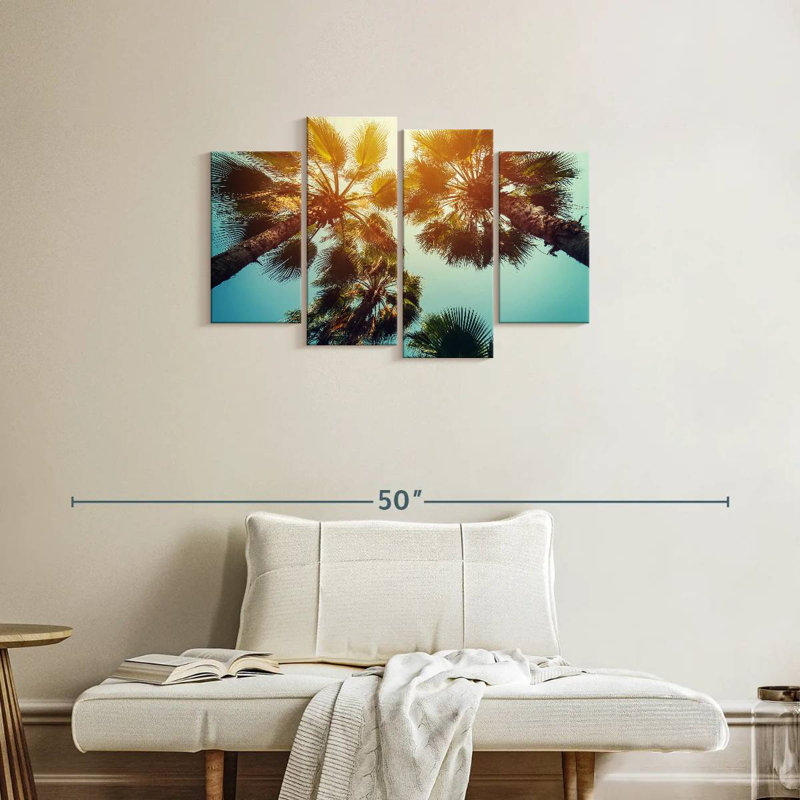 Harnek Palm Trees Canopy Sunlight, 22" H x 36" W