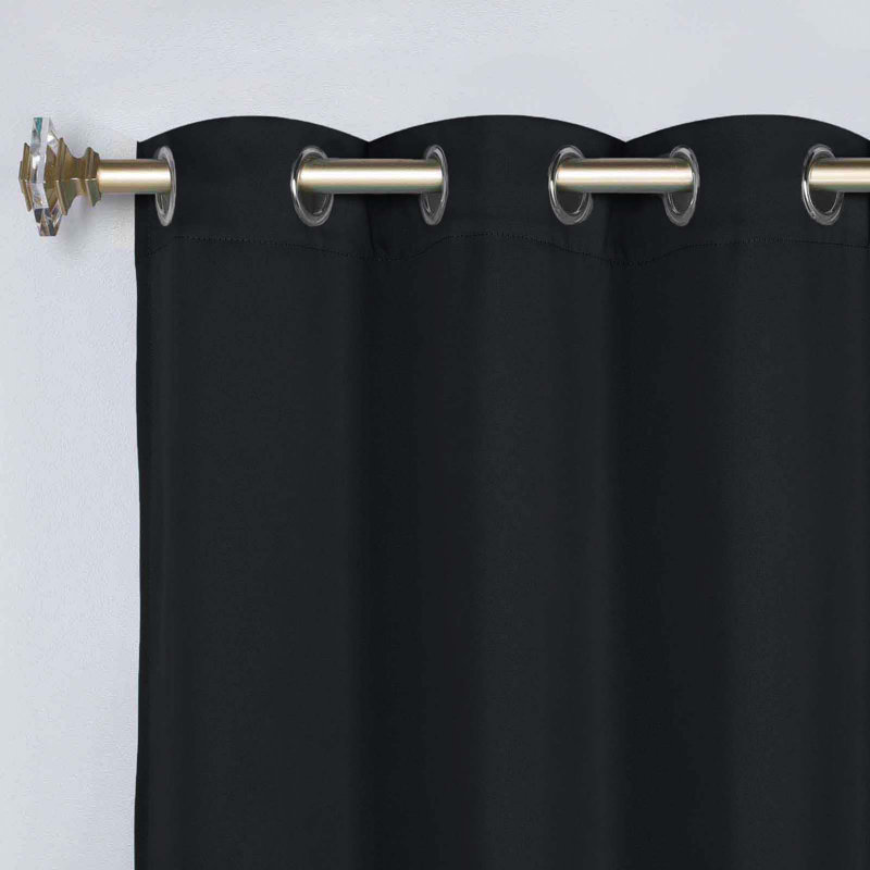 Paire de rideaux obscurcissant en polyester Trixie Millendon, L 42 po x L 84 po, Noir