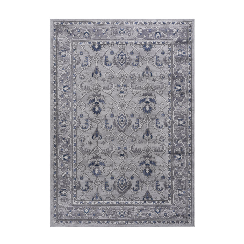 NAAR MARFI Collection 8X10 Grey / Blue / Oriental Area Rug, Rectangle 10' x 7'9"