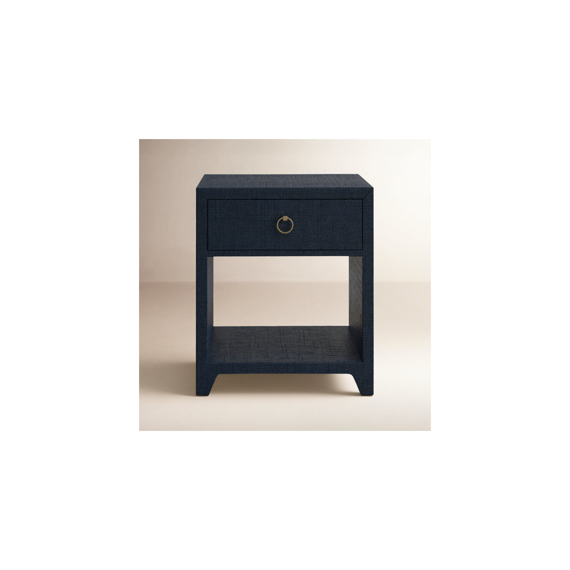 Cleo Raffia 1 - Drawer Nightstand, Navy Blue