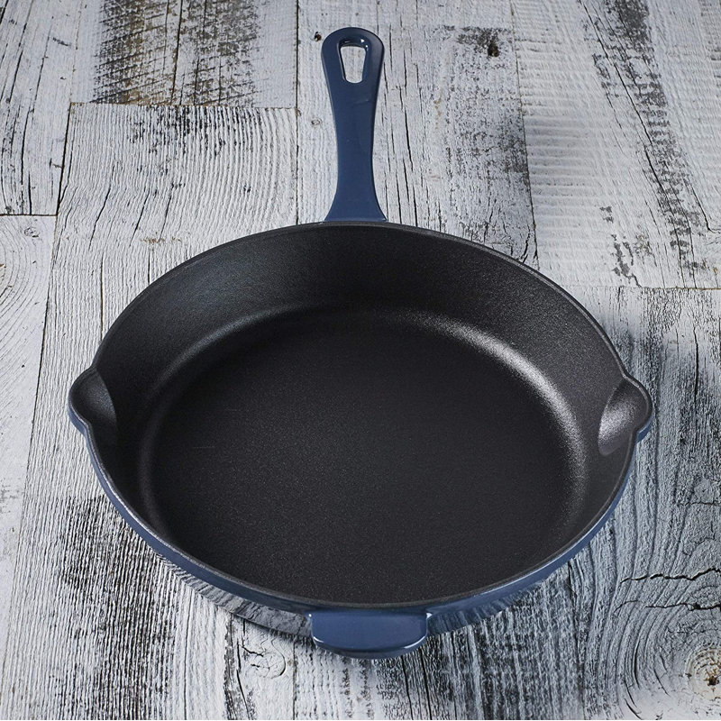Cuisinart 10 in. Cast Iron Frying Pan, Provencal Blue