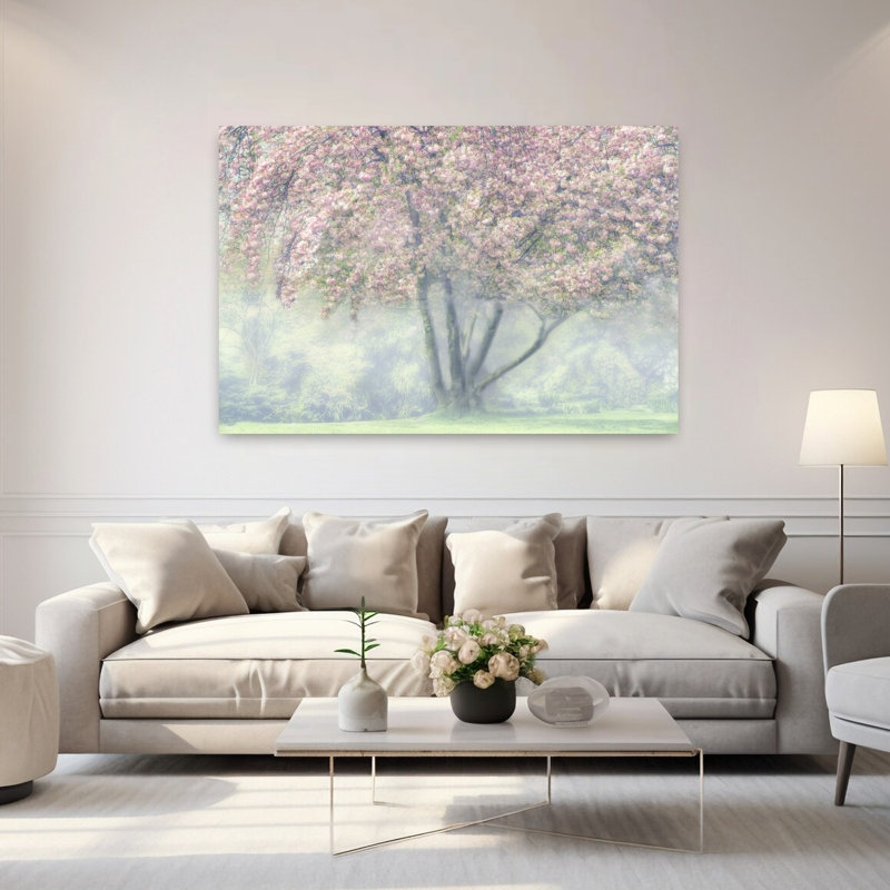 «Misty Cherry Blossoms Delicate Dreamy Ethereal», H 40 po x l 60 po