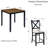 Chicraft Modern 5-Piece Dining Table Set with Solid Wood Frame and Waterproof Top-120147043-120147042-120147045