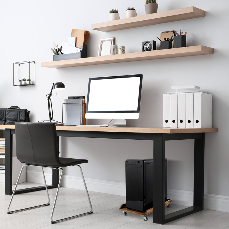 Solid Wood Cpu Tower Stand Rolling Pc Holder