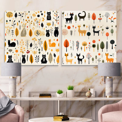 «Minimalist Forest Animal», ensemble de 2 verres muraux en acrylique