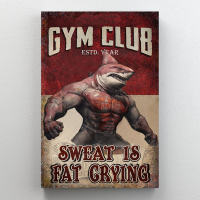 Gym Club - 1 Piece Rectangle Graphic Art Print On Wrapped Canvas