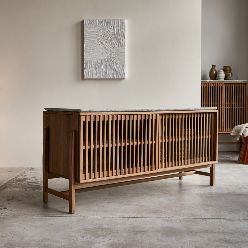 Isaure Solid Walnut and Terrazzo Premium Sideboard