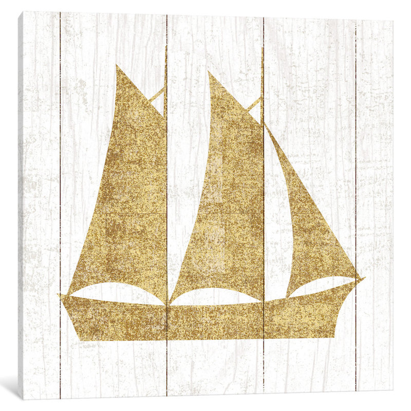 «Beachscape Series: Boat II», impression sur toile, H 12 po x l 12 po x P 1,5 po, Toile tendue, Pas de tapis