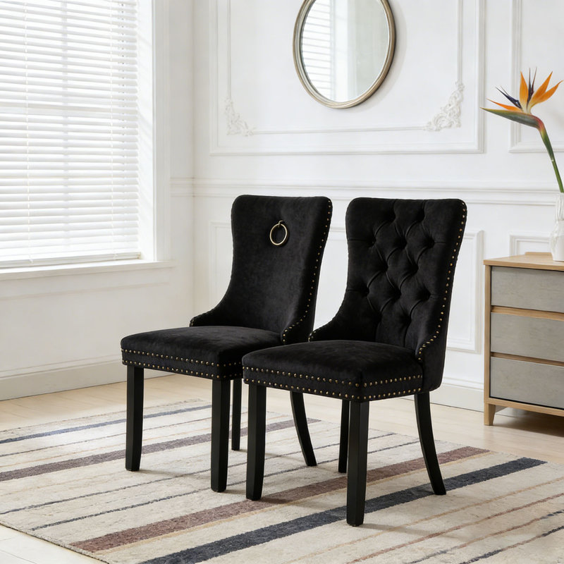 Chaise en lin, Noir