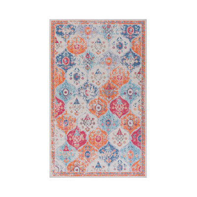 Cream Area Rugs, Washable Rug, Low-Pile, Non-Slip, Non-Shedding, Foldable, Kid & Pet Friendly - Area Rugs for living room, bedroom, kitchen (Cream, 6' x 9')