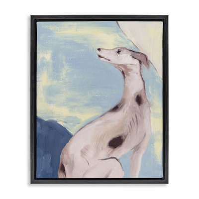 «Greyhound on Blue», art mural sur toile flottante par Melissa Wang