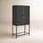 Meera Solid Wood Bar Cabinet with Brass Base-925324570