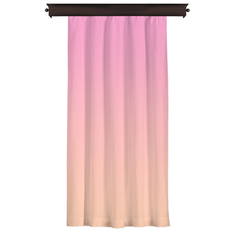 Rideau en polyester Asmah, Rose clair, L 55 po x L 118 po