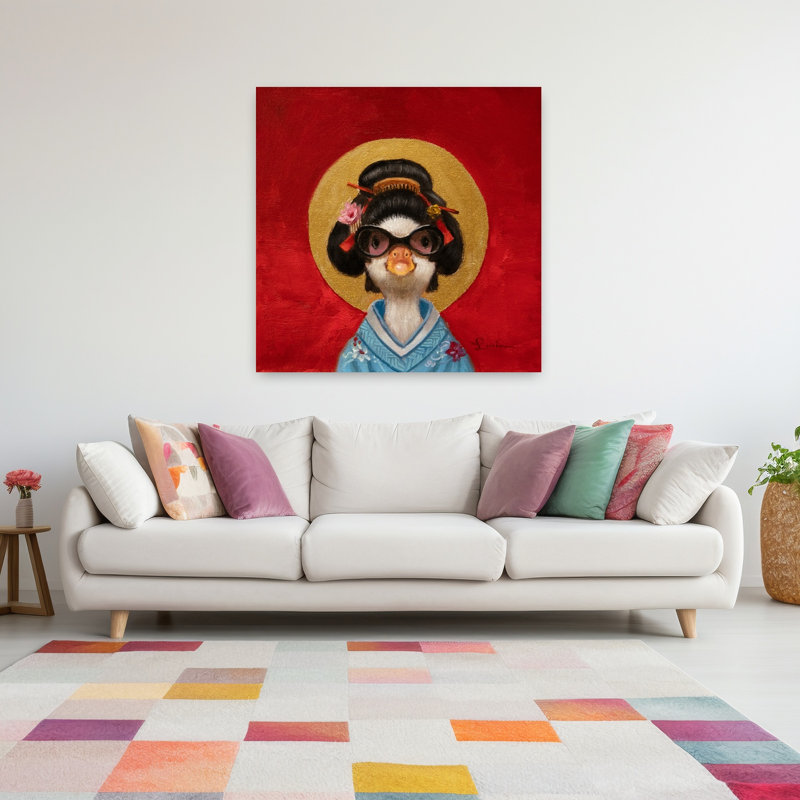 Geisha Duck, art urbain contemporain, H 48 po x l 48 po