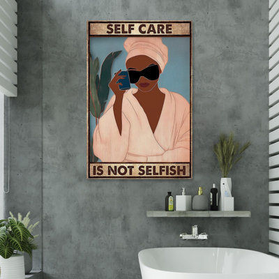 «Self Care Is Not Selfish», impression sur toile tendue