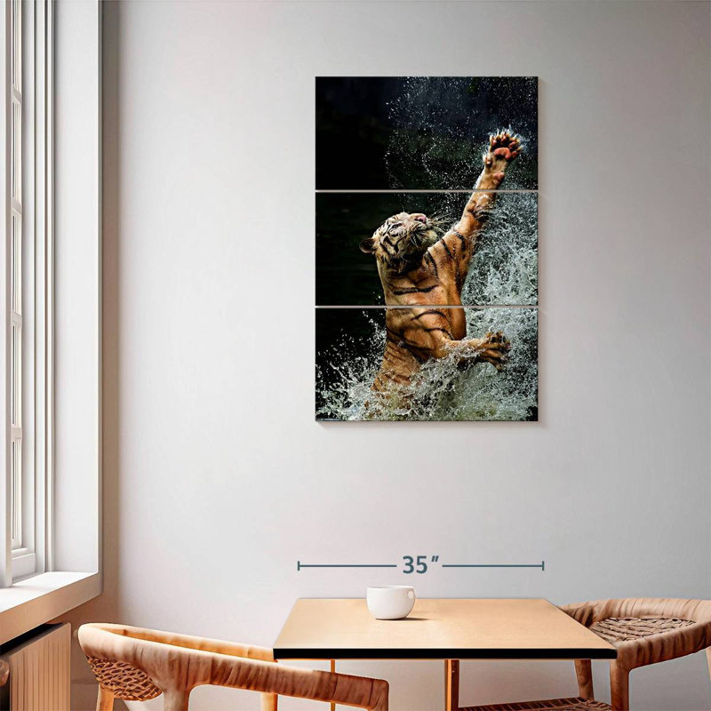 Brampt Tiger's Bath Time, 57" H x 36" W