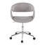 Chaise de travail en métal chromé et tissu gris