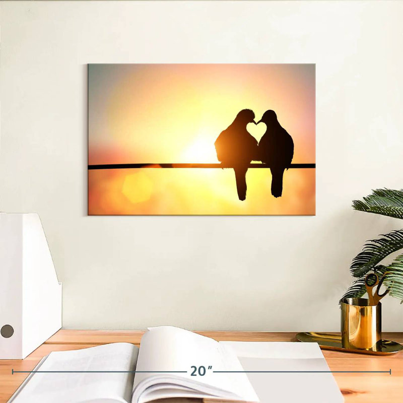 Silhouette de Hardie Love Birds, H 8 po x l 12 po
