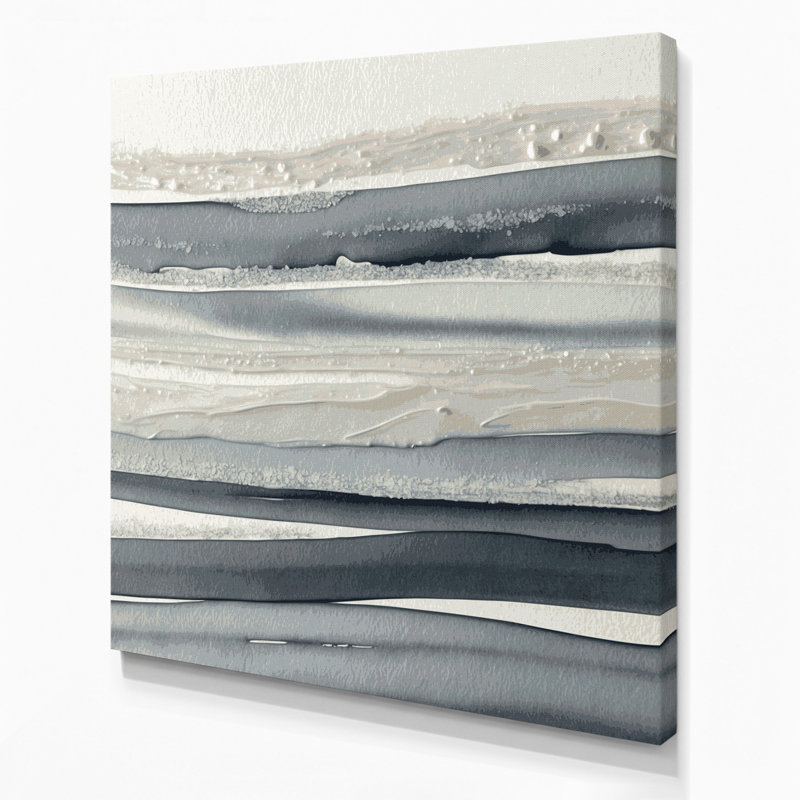 Toile horizontale à rayures horizontales gris ardoise, H 12 po x l 12 po