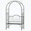 Banc de jardin en métal avec treillis pour plantes grimpantes Outsunny