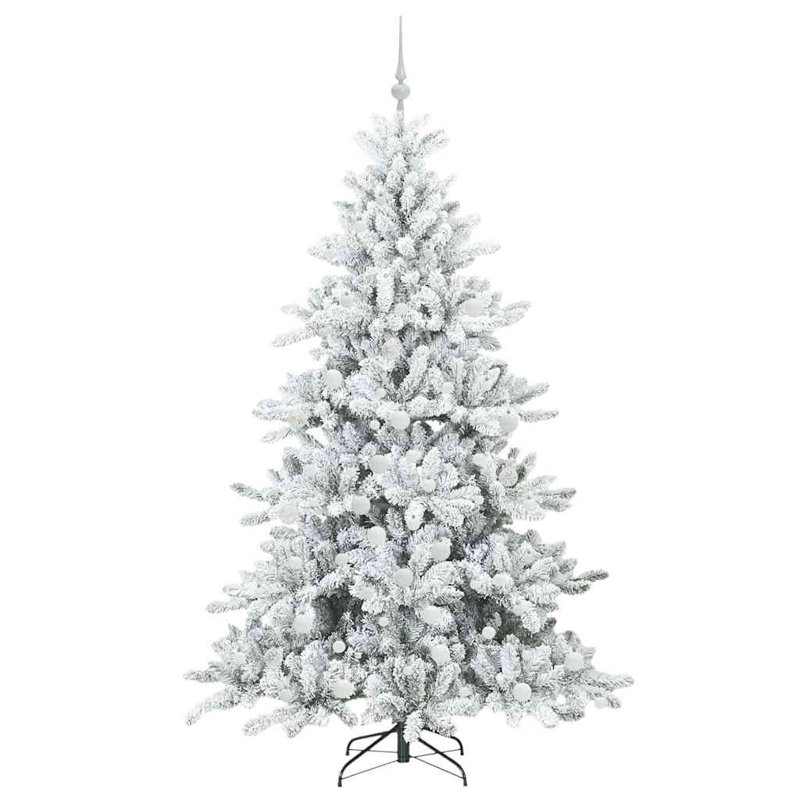 Artificial Hinged Christmas Tree with 300 LEDs, 5.91' H, White