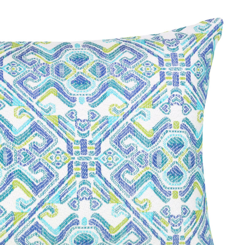 Delphi Sunbrella® Lumbar Rectangular Indoor/Outdoor Pillow Cover & Insert by Elaine Smith, Blue/Green