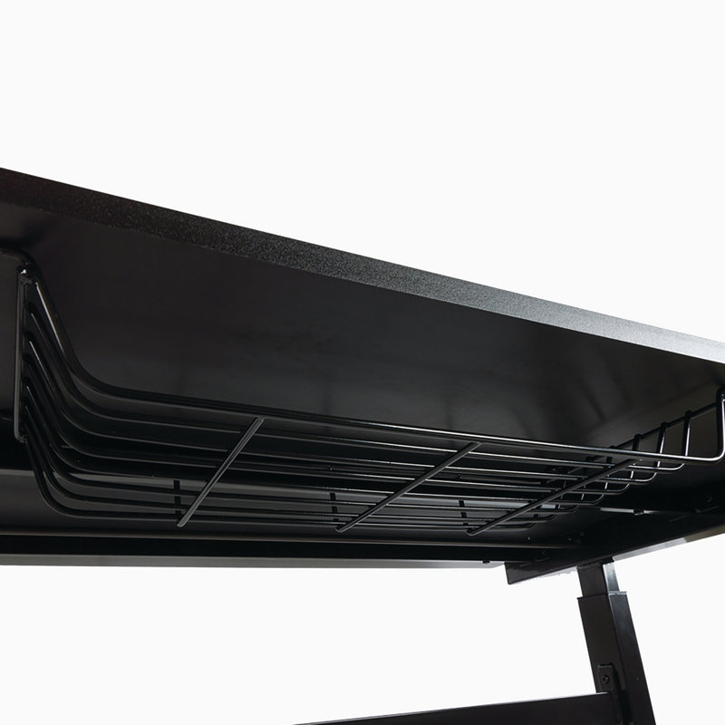 Convertisseur de bureau rectangulaire à hauteur ajustable l 45,64 po, Noir