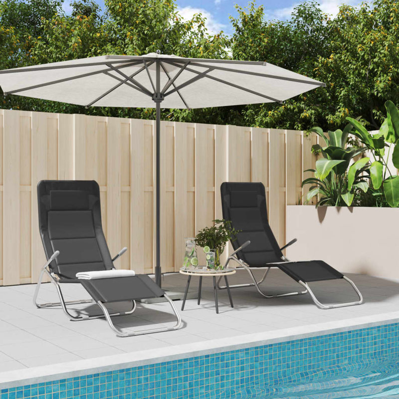 133cm Long Reclining Double Chaise, Black