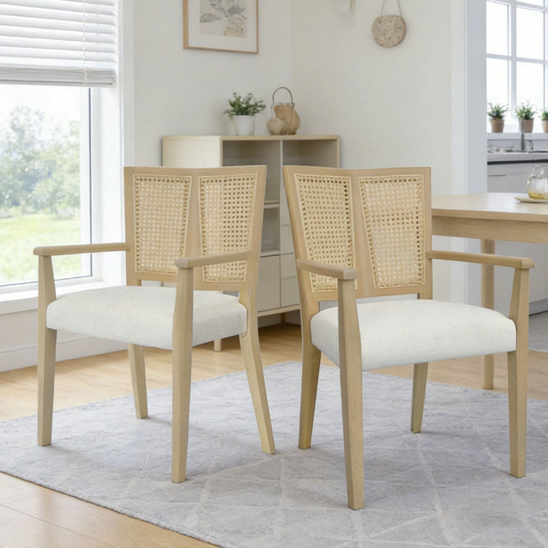 ARM DINING CHAIR, Beige,Natural Ash