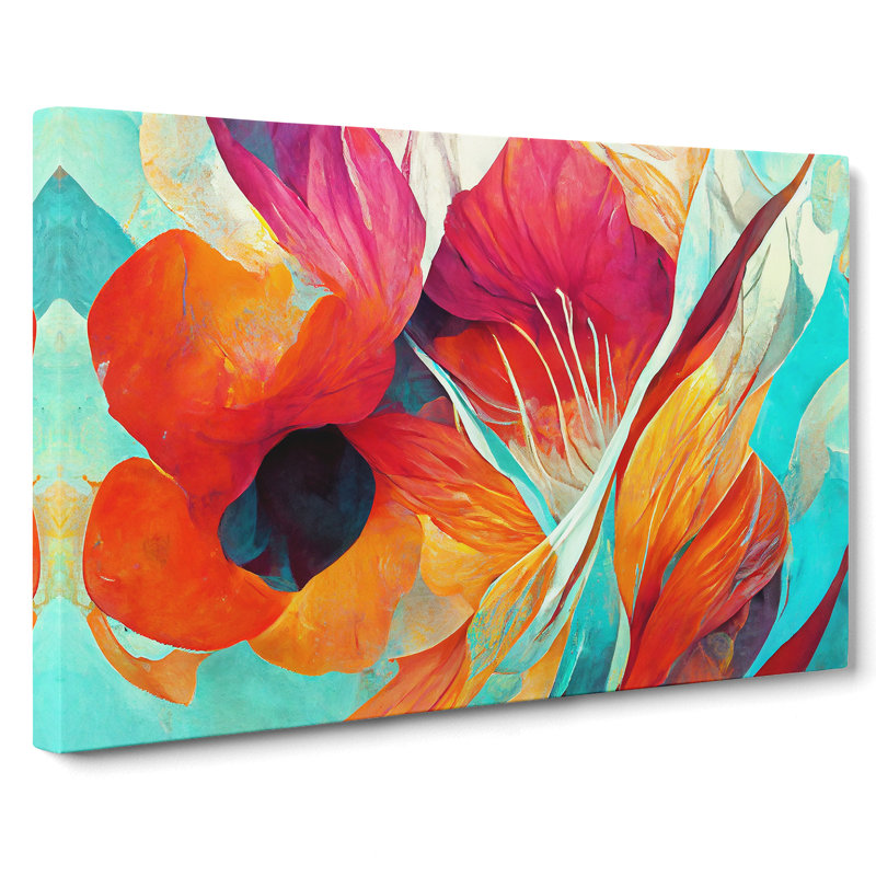 Modern Abstract Flowers Vol.4 - Wrapped Canvas, 35cm H x 50cm W x 3cm D