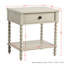 Table de chevet - structure en bois massif blanchi naturel, glissière de tiroir en métal, attrait, objet simple à assembler, charme de l 24 po x P 18 po et H 26 po, facile à assembler