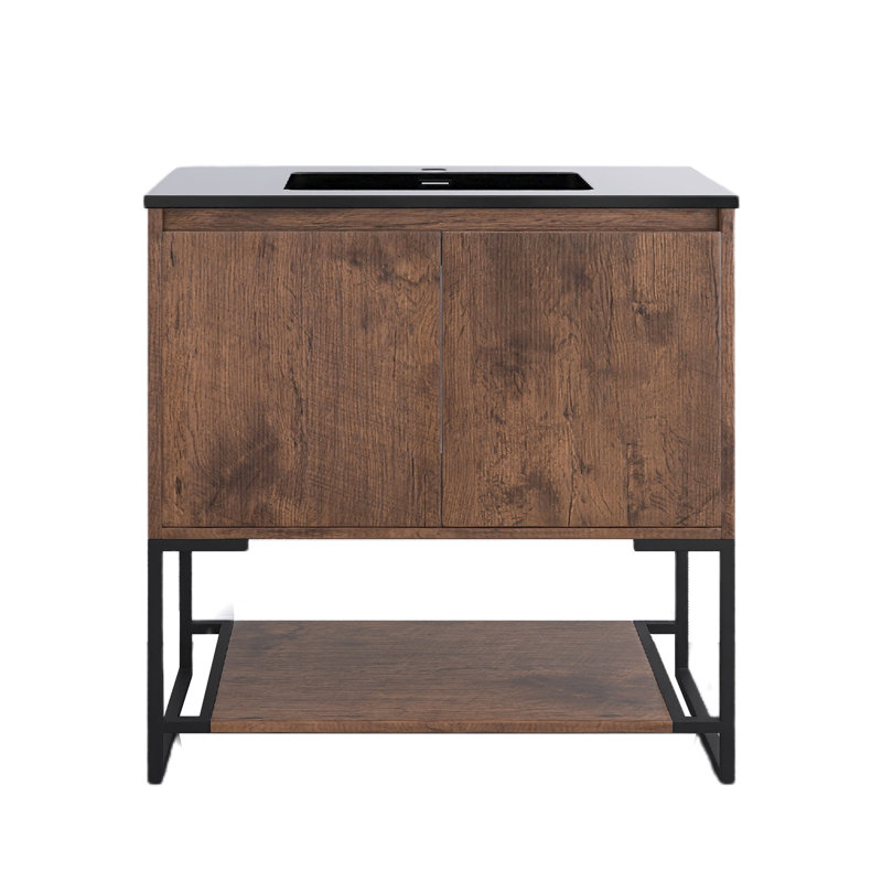 Gayan 36'' Single Bathroom Vanity with Solid Surface Top