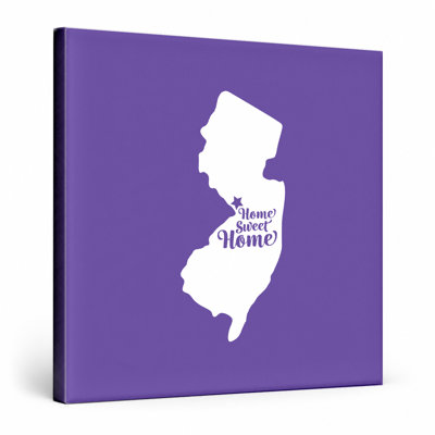 Home Sweet Trenton — New Jersey State Silhouette — Canvas Wall Art