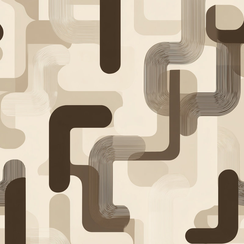Papier peint fond blanc Mid Century Modern, Peler et coller