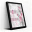Art mural sur toile, roses roses et papillons sur planches de bois blanc vieilli-133509260