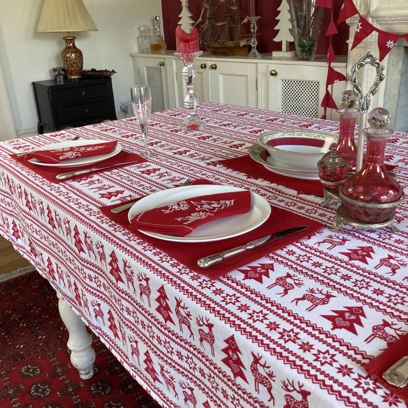 Hiram Nordic Tablecloth, Red