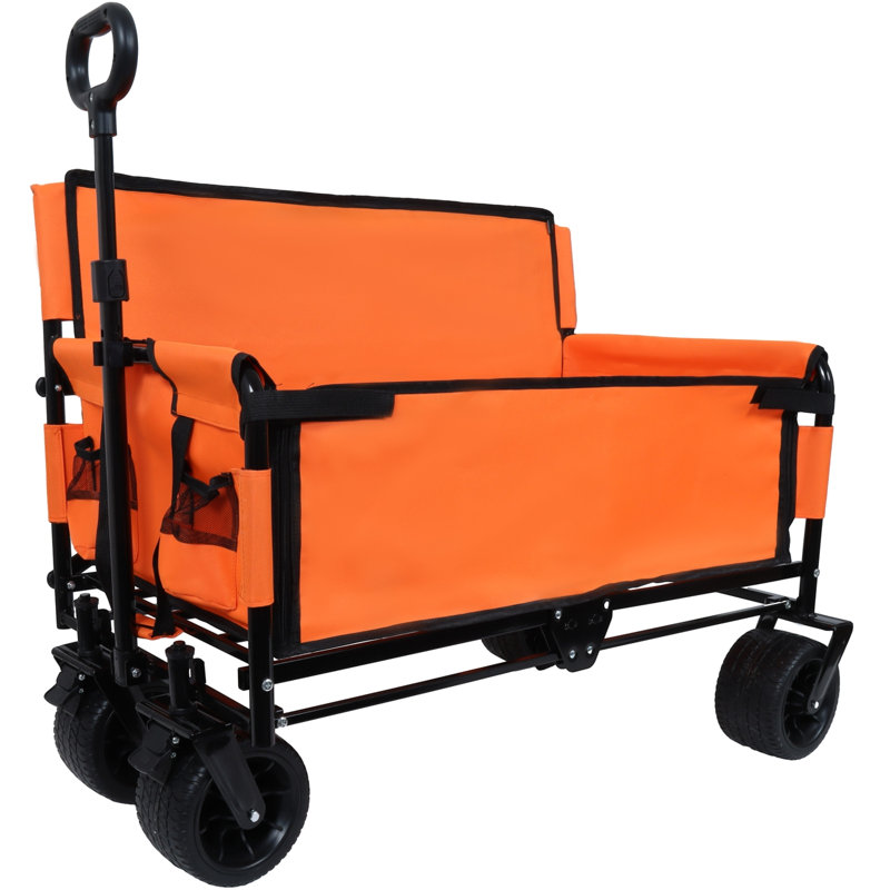 Chariot de jardin orange 3-en-1 500lbs, Orange