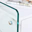 Table de chevet double autocollant en blanc pur - 15,54 po L, 18,03 po, H 18,48 po, 42,27 lb, avec parois et matériaux en verre Hauteur, largeur, profondeur, look moderne-887078611