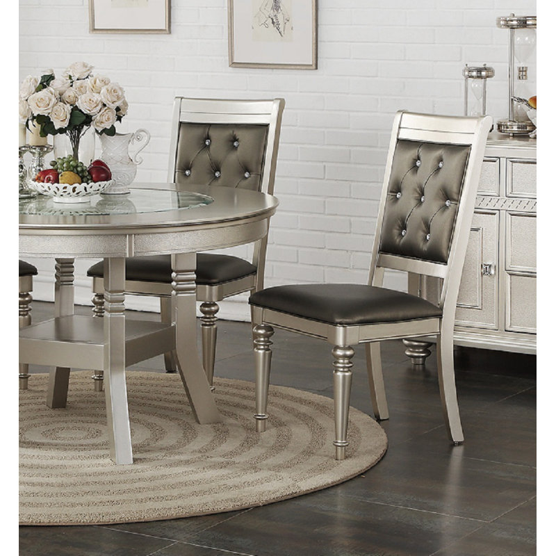 Milagrosa Tufted Faux Leather Upholstered Side Chair