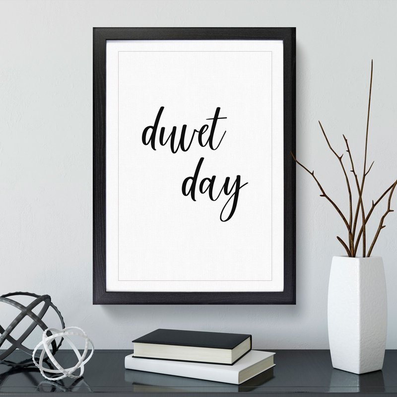 Duvet Day - Picture Frame Typography, 48cm H x 36cm W x 2cm D, Black