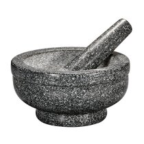 Bene Casa granite mortar and pestle set, 8.5-inch diameter, high-quali