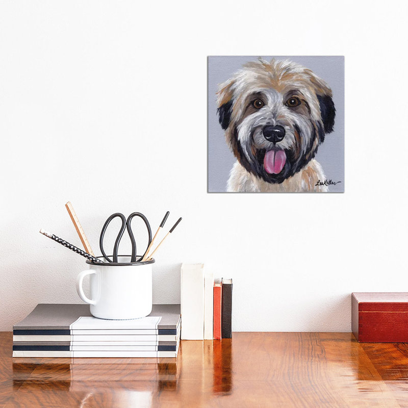 Wheaten Terrier III, H 12 po x l 12 po x P 1,5 po, Toile tendue, Pas de tapis